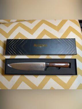 8" Astercook  Chef Knife with Brown Wooden Handle (zz)